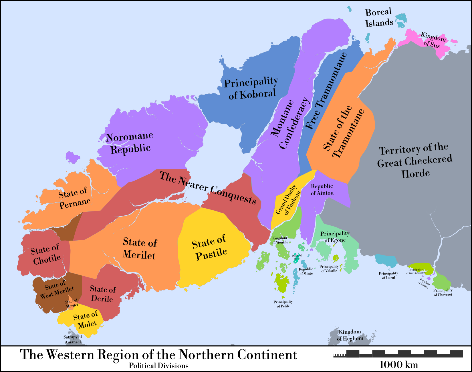 Map of the West of the Northern Continent, including the Aelian States